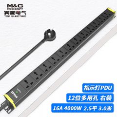 突破（M&amp;G）机柜插座/插线板/12孔位/16A输入/竖装上进线右装/PDU07TG131201
